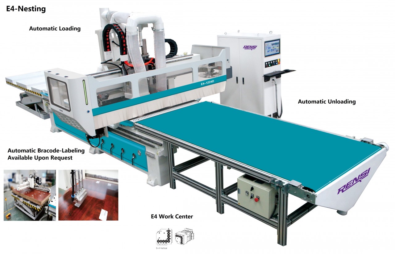 CNC router with nesting system